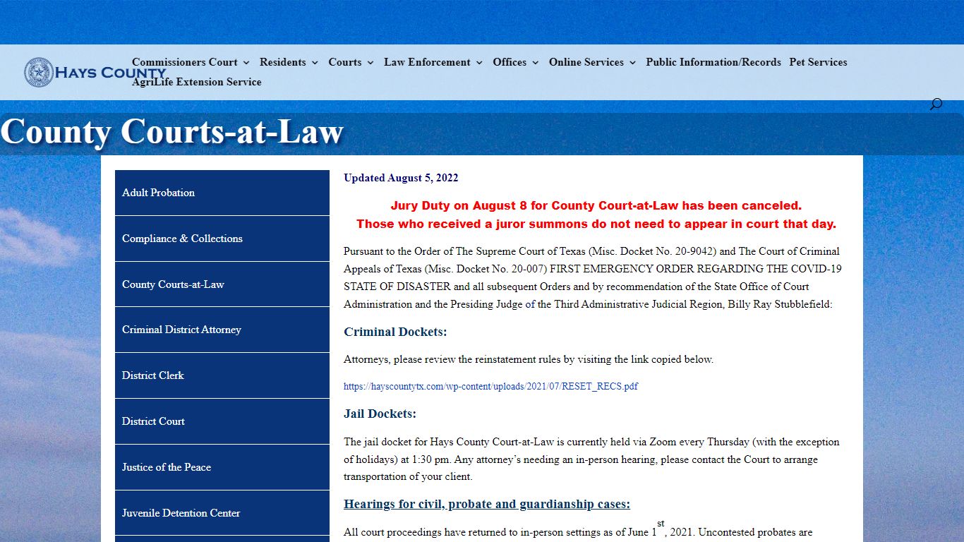 County Courts-at-Law | Hays County