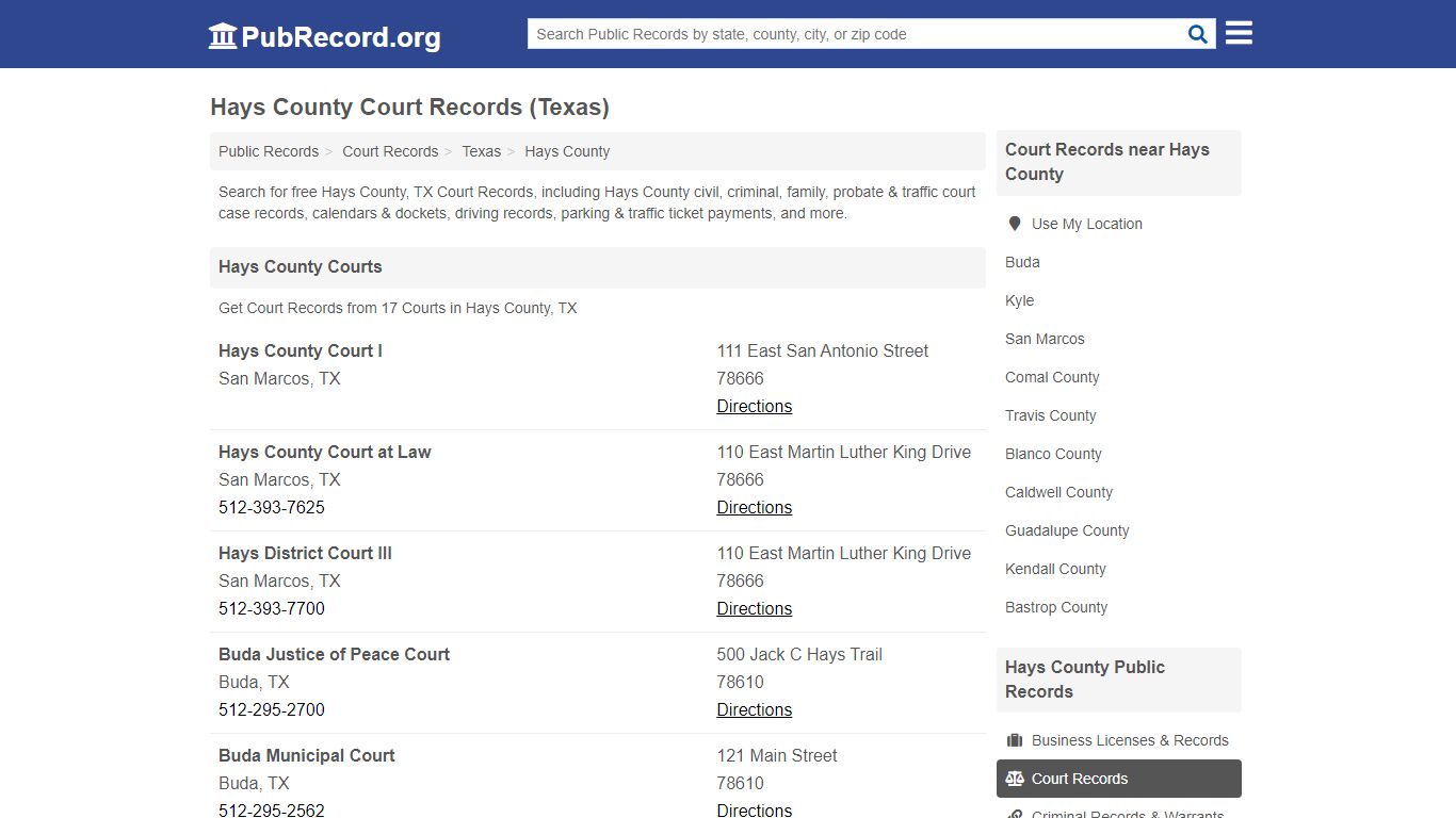 Free Hays County Court Records (Texas Court Records)